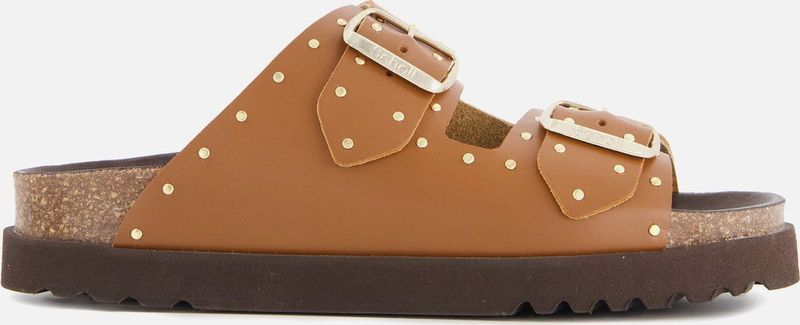 Scholl - Beatriz - Slipper - Cognac - Lederen Bovenwerk - Verstelbare Gespsluiting