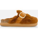 Scholl Pantoffels cognac Imitatiebont - Dames - Maat 40