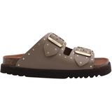Scholl - Beatriz - Slipper - Taupe - Leer - Met Verstelbare Gespsluiting