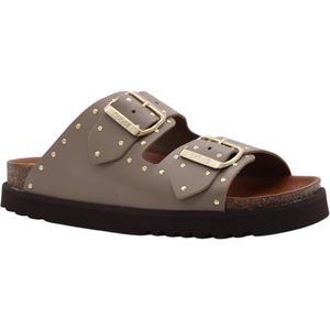 Scholl - Beatriz - Slipper - Taupe - Leer - Verstelbare Gespsluiting