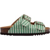 Scholl - Noelle - Slipper - Groen - 100% Raffia - 100% Microfiber Voering