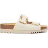Scholl Ecru Monterey 2 Straps Leren Slippers