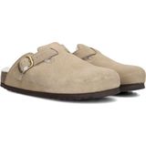 SCHOLL FAE NEW F Suede SA Womens Dark Beige FALSO Clogs - Dark Beige - Maat 36