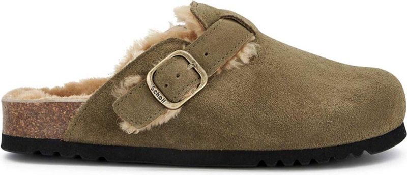 Scholl - Fae New F Suede Sa - Klomp - Khaki - Schoenmaat 37