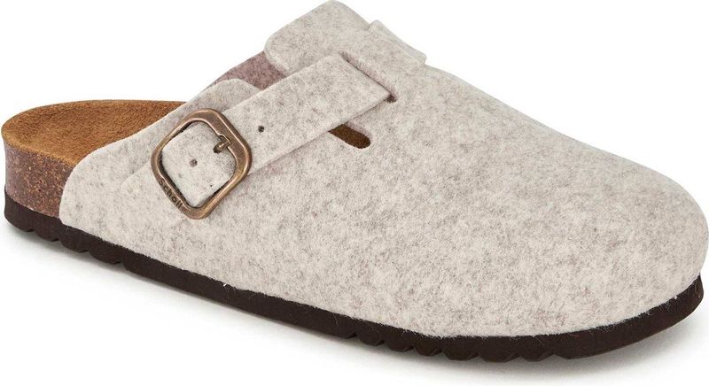 Scholl - Fae - Klomp - Beige - Vilt - Verstelbare Pasvorm