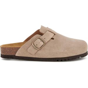 SCHOLL FAE NEW Suede SA Womens Dark Beige FALSO Clogs Dark Beige