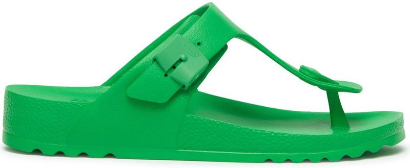 Scholl - Bahia - Slipper - Groen - Bioprint - Verstelbare Pasvorm