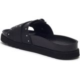 Scholl - Joyce - Slipper - Zwart - Leer - Studdetails