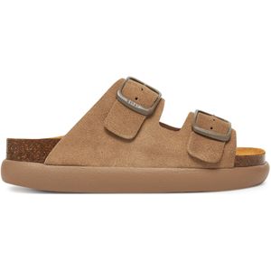 Scholl - Women Noelle Chunky Suede Q - Slipper - Dark Beige - Suède