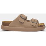 Scholl - Women Noelle Chunky Suede Q - Slipper - Dark Beige - Suède