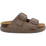 Scholl - Women Noelle Chunky Suede Q - Slipper - Dark Beige - Suède