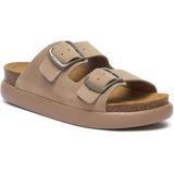 Scholl - Women Noelle Chunky Suede Q - Slipper - Dark Beige - Suède