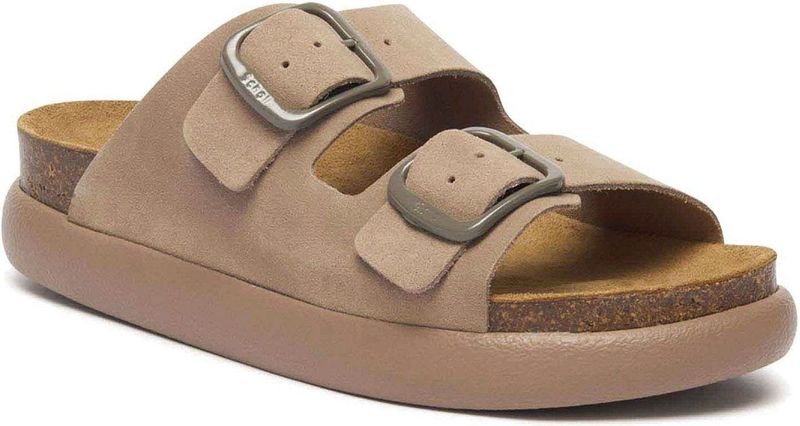 Scholl - Women Noelle Chunky Suede Q - Slipper - Dark Beige - Suède