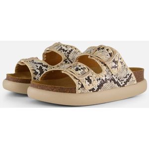 Scholl Noelle Python Slippers beige Synthetisch - Dames - Maat 39