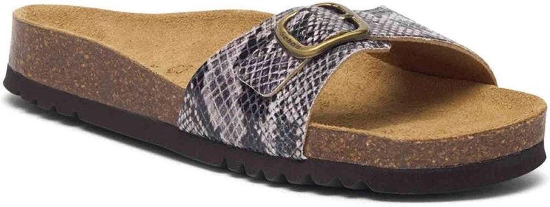 Scholl - Estelle - Slipper - Beige - Synthetisch - Python Patroon