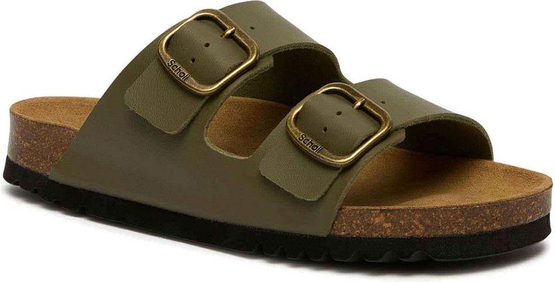 Scholl - Josephine C - Slipper - Khaki - Softstep Voetbed - Verstelbare Banden