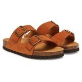 Scholl - Josephine - Slipper - Cognac - Suède - Verstelbare Banden