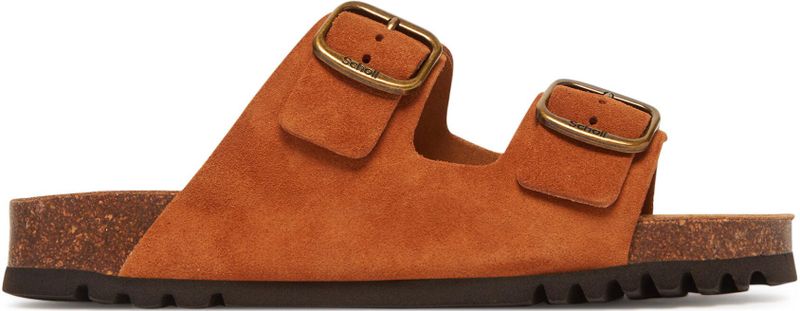 Scholl - Josephine - Slipper - Cognac - Suède - Verstelbare Banden