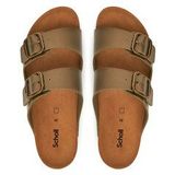 Scholl - Josephine - Slipper - Khaki - Synthetisch Bovenmateriaal