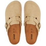 Scholl - Fae Suede Klomp - Beige - Suède - Comfortabele Draagervaring