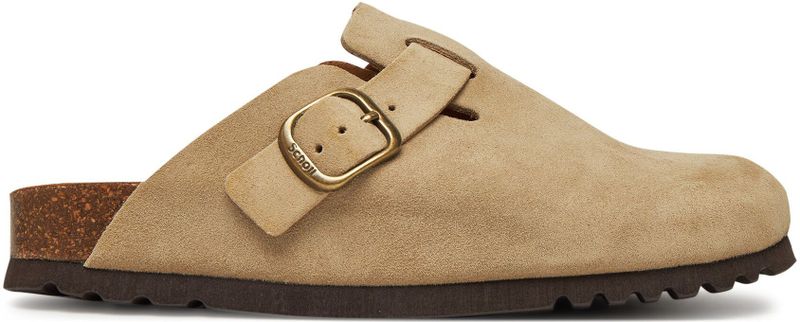 Scholl - Fae Suede Klomp - Beige - Suède - Comfortabele Draagervaring