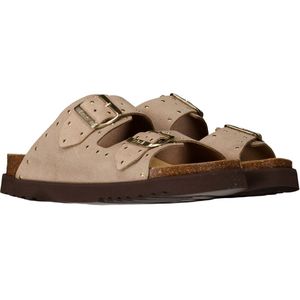 Scholl - Beatriz - Slipper - Donkerbeige - Suède en Microvezel