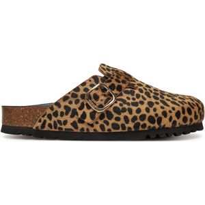 Scholl - Fae Pony Leather Leopard - Klomp - Luipaardprint - Suède Binnenzool