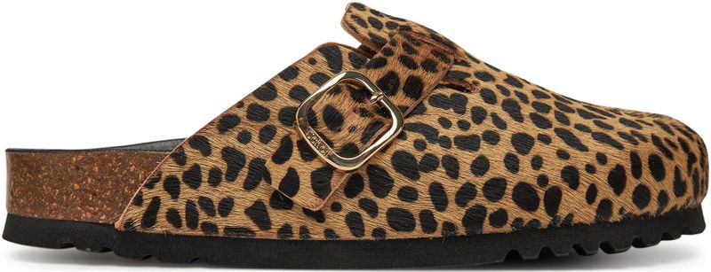 Scholl - Fae Pony Leather Leopard - Klomp - Luipaardprint - Suède Binnenzool