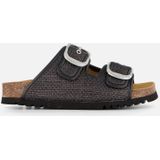 Scholl - Noelle Raffia Slipper - Zwart - Raffia - Suède Binnenzool