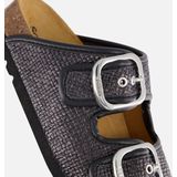 Scholl - Noelle Raffia Slipper - Zwart - Raffia - Suède Binnenzool