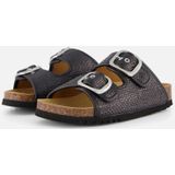 Scholl - Noelle Raffia Slipper - Zwart - Raffia - Suède Binnenzool