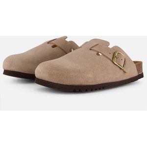 Scholl - Fae Suede - Klomp - Dark Beige - Suède - Verstelbare Gesp