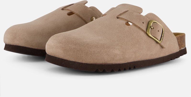 Scholl - Fae Suede - Klomp - Dark Beige - Suède - Verstelbare Gesp
