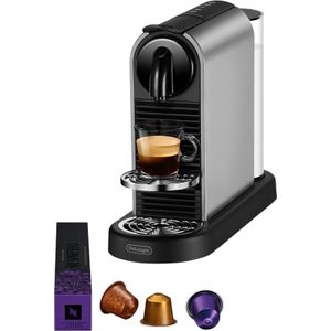 De'Longhi Nespresso CitiZ Platinum EN220.T, Automatische Koffiemachine, Capsule Koffiemachine voor Één Kopje, Monodose Koffiemachine, 4 Kopmaten, 19 Bar Druk, Titanium
