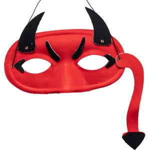 Carnival Toys Verkleedmasker Duivel Textiel Rood/zwart One-size