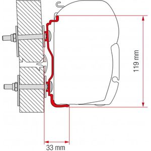 Fiamma Hymer vanaf 2016 Voortent adapter voor Fiamma F45 350 cm