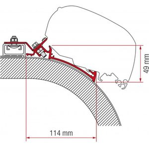 Fiamma Rapido Distinction luifel adapter voor Fiamma F80/F65 450 cm