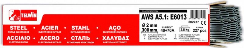 TELWIN - Rutiel laselektroden voor lassen staal in doos - RUTILE ELECTRODES D.2MM 2,5KG