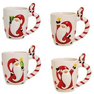 Merry Christmas bekers set van 4 260 ml wit/rood