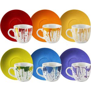 Essenza Galerij koffiekop & schotel - Groen - Handgemaakt porselein