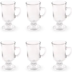 Excelsa Iris Irish Coffee Mug Set met 6 kopjes, glas, inhoud 120 ml.