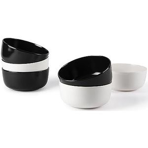 Excelsa Nordic Lot de 6 tasses en céramique, noir et blanc, capacité 625 ml, effet mat