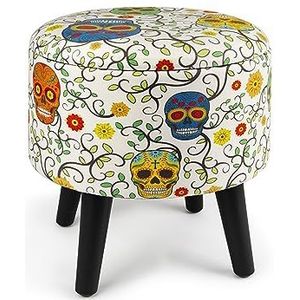 Excelsa Calavera Zitzak met container, houten frame met buitenbekleding van fluweel, gevoerd, diameter 35,5 cm