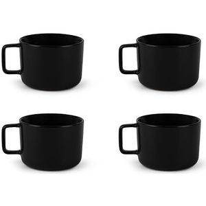Excelsa Eclipse Set van 6 koffiekopjes, grijs, keramiek aardewerk, inhoud 70 ml