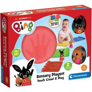 Clementoni - Bing-Road - Bouwtapijt en Blokken - Meerkleurig - Zachte Bouwstenen