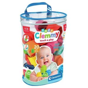 Clementoni - 17877 - Soft Clemmy - Opbergtas - 20 Kleurrijke Blokken