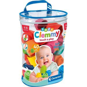 Clementoni - Soft Clemmy - Stapelblokken - Zacht Rubber - 40 Stuks