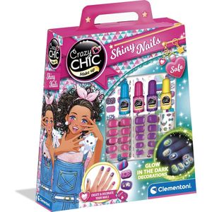 Clementoni - Crazy Chic Shiny Nails - Nagelset - Glow In The Dark - Voor Kinderen Vanaf 6 Jaar