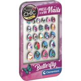 Clementoni - Cazy Chic - Press & Go Nails - Kunstnagels - Vlinders - Speelgoed