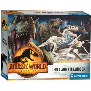 Clementoni Wetenschap & Spel, Jurassic World - 3, Dinosaurussen Set Trex- Pteranodonte, 6+ Jaar, 19205